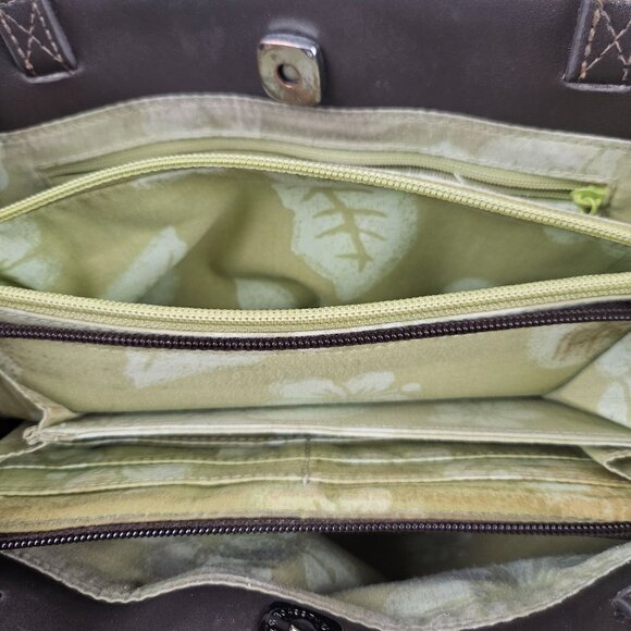 Liz Claiborne Womens Purse Tweed Tote Shoulder Bag Brown Magnetic Closure - Picture 9 of 10